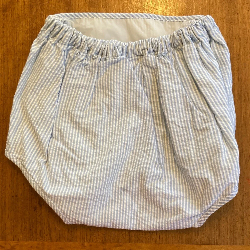 Vintage 60s Two Piece Baby Sailor Suit Blue and White Seahorse 3-6mo - Picture 5 of 11